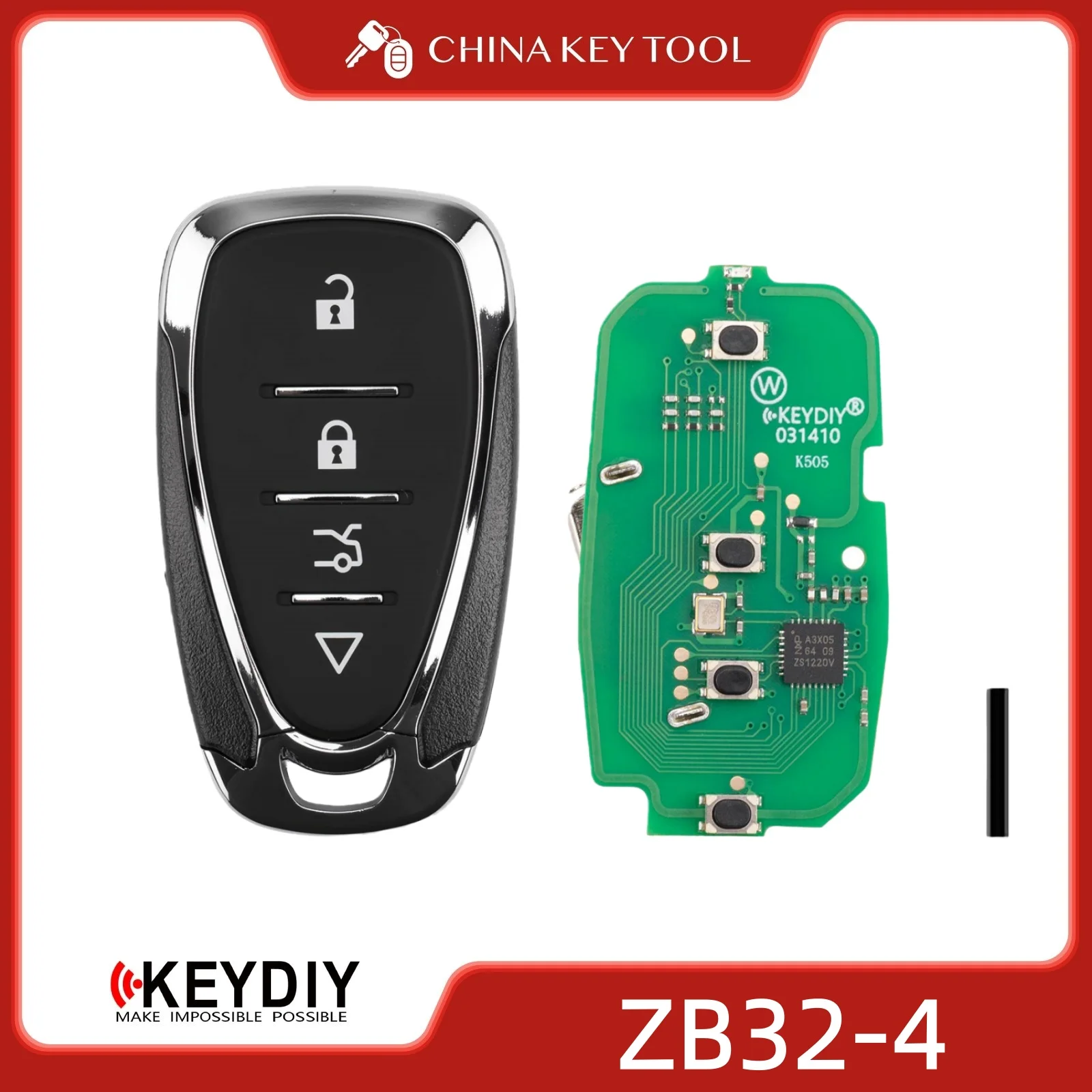 

KEYDIY KD ZB32-4 Универсальный интеллектуальный дистанционный ключ с 4 кнопками, совместимый с Chevrolet типа