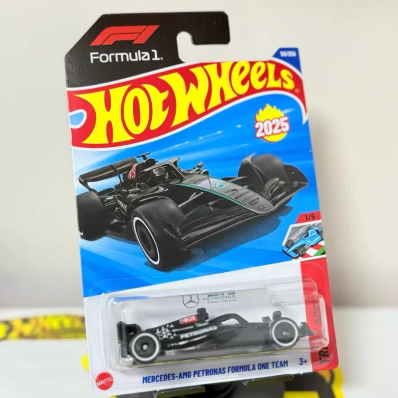 오리지널 핫휠 자동차 2025J F1 페트로나스 레이싱 1/64 레이싱 다이캐스트 자동차 장난감 합금 소재 자동차 피규어 장난감 남자아이 선물