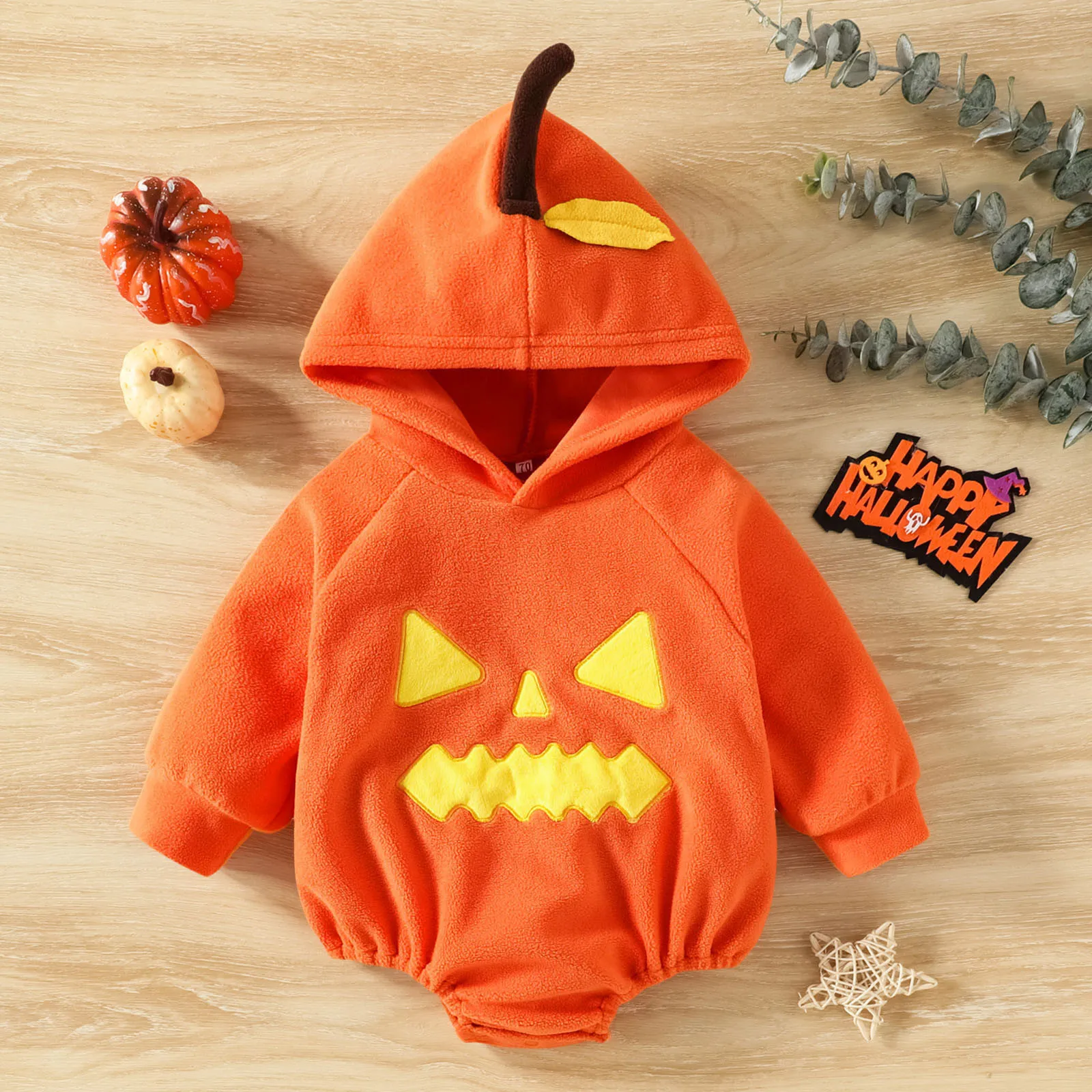 0-1years Kids Romper with Hat Shoes Toddler Pumpkin One-Piece Infant Party Costume Baby Halloween Jumpsuit Cosplay Clothing Set