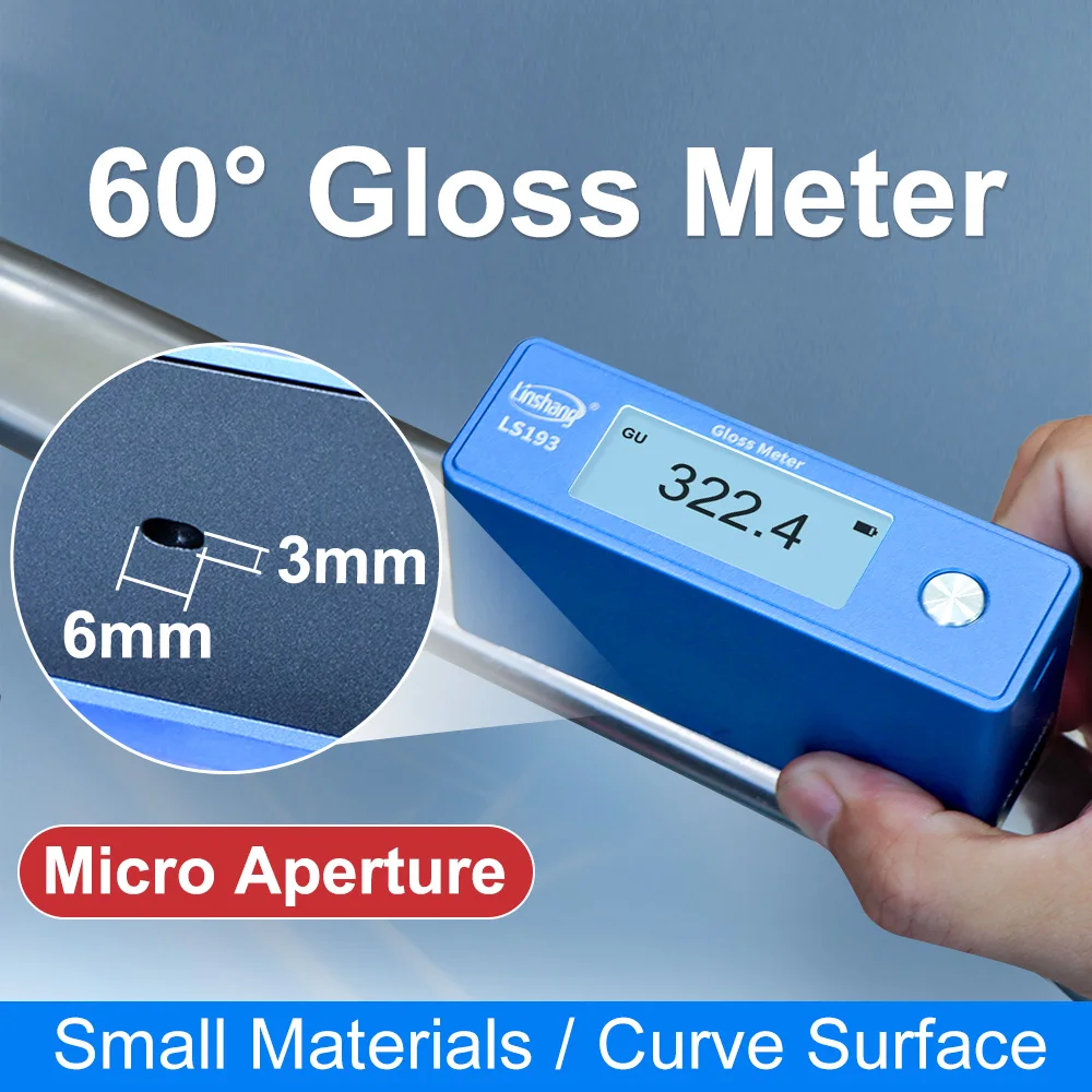 LS193 Linshang High Precision Gloss Meter Small Aperture for Tiny Curved Parts with PC Software and QC Function Quality Control