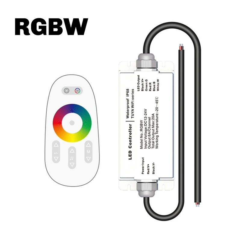 Tuya WIFI DC12V 24V LED Strip Controller impermeabile IP68 a prova di pioggia con telecomando vocale Tuya RGBW
