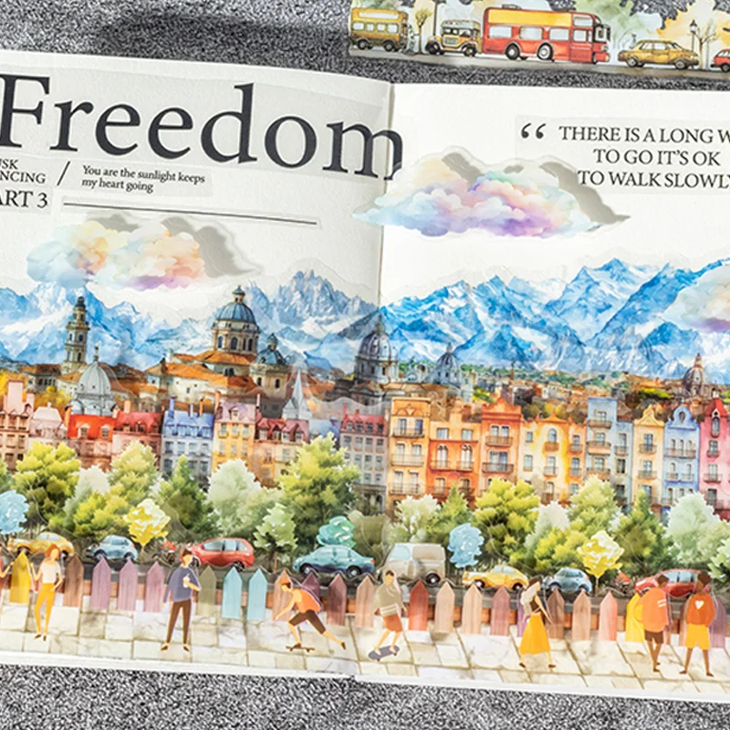 20 Sheets/Bag Cozy Daily Life Scenery PET Stickers Pack Scrapbook Journal DIY Planner Phone Case Notebook Decoration Craft Gift