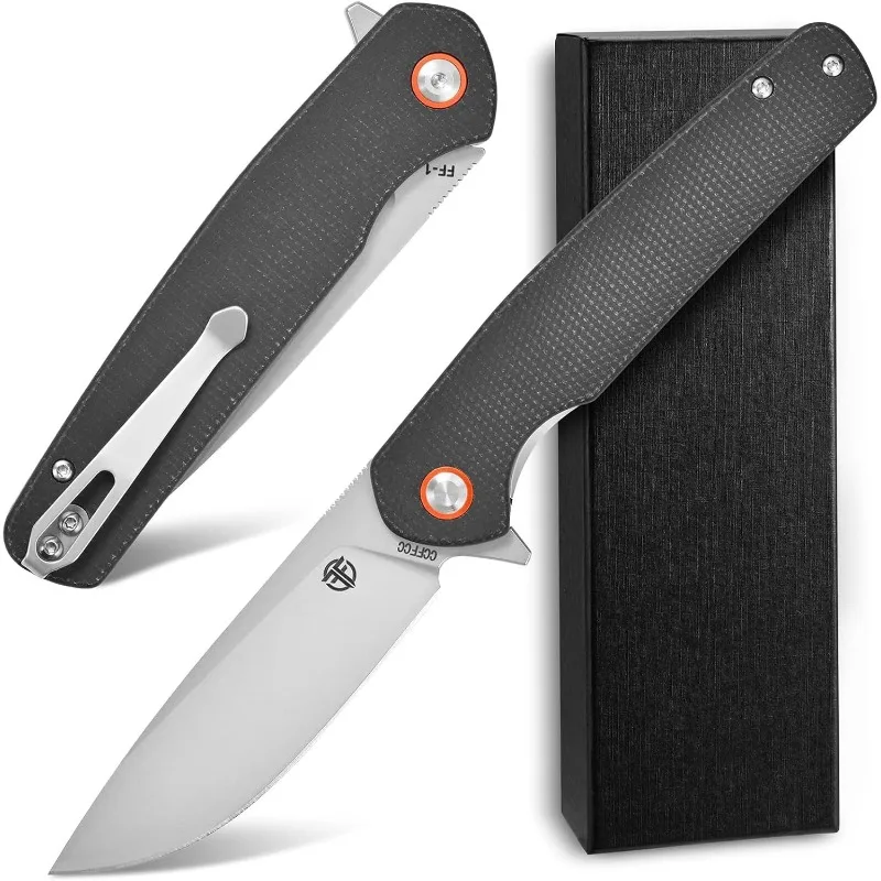 

Portable FF1 Pocket Outdoor Camping Folding Knife K110 Blade Micarta Handles Hunting Survival Tactical Fruit Utility Knives Tool