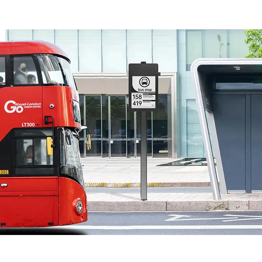 High Quality Ec 42 Inch Digital Signage Solar Powered Bus Stop Display At Bus Shelter Station Epaper E-Ink Technology