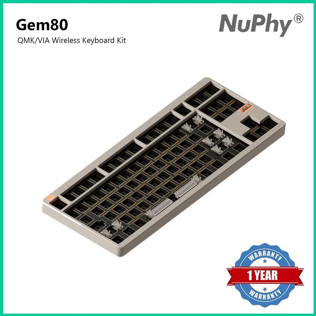 

NuPhy Gem80 QMK/VIA Wired/Wireless Custom Mechanical Keyboard (Only Kit, No Keycaps Or Switches)