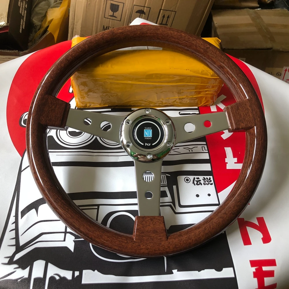 

350MM 14Inch Classic ABS Wood Nardi Steering Wheel Car Rally Racing JDM Nardi Steering Wheel Volantes For VW HONDA TOYOTA BMW