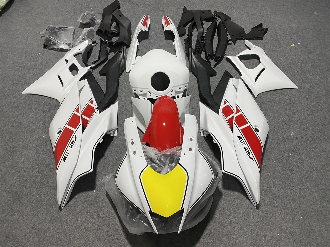 Motorcycle Fairing kit for Yamaha R3 19-23 R25 2019 2020 2021 2022 2023 19 20 21 22 23 Fairing Red and white