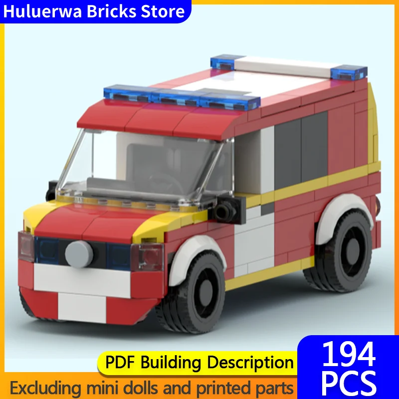 

Модель городской автомобиль MOC, строительные кирпичи, аварийный медицинский сервис, модульная технология, детские праздничные подарки, сборный игрушечный костюм