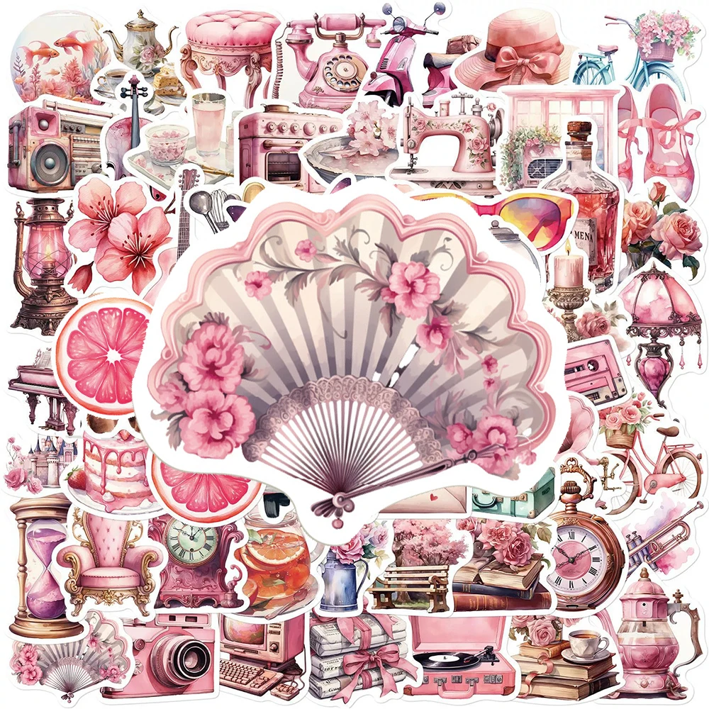 

10/30/50pcs Pink Retro Cartoon Girl Graffiti Stickers Aesthetic Art DIY Motorcycle Luggage Guitar Cute Waterproof Sticker Decals