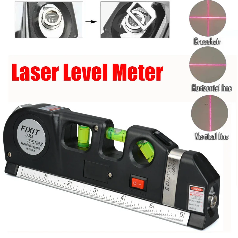 Multipurpose Laser Level Ruler Vertical Measure Tape Aligner Straight Line Infrared Laser Level Gauge Professional Accessories