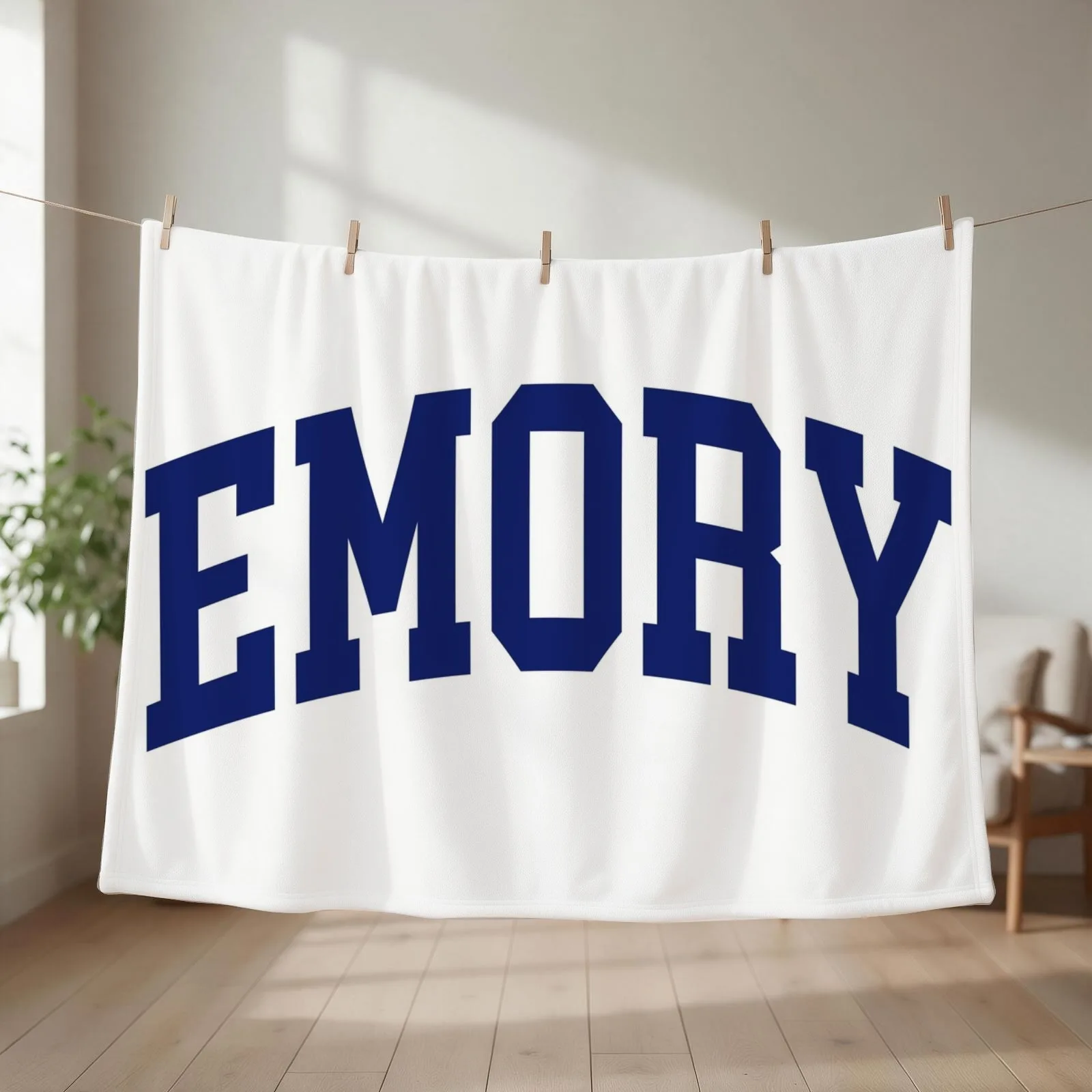 emory - emory university college font curved Throw Blanket Bed Personalized Gift Hair Blankets For Baby Blankets