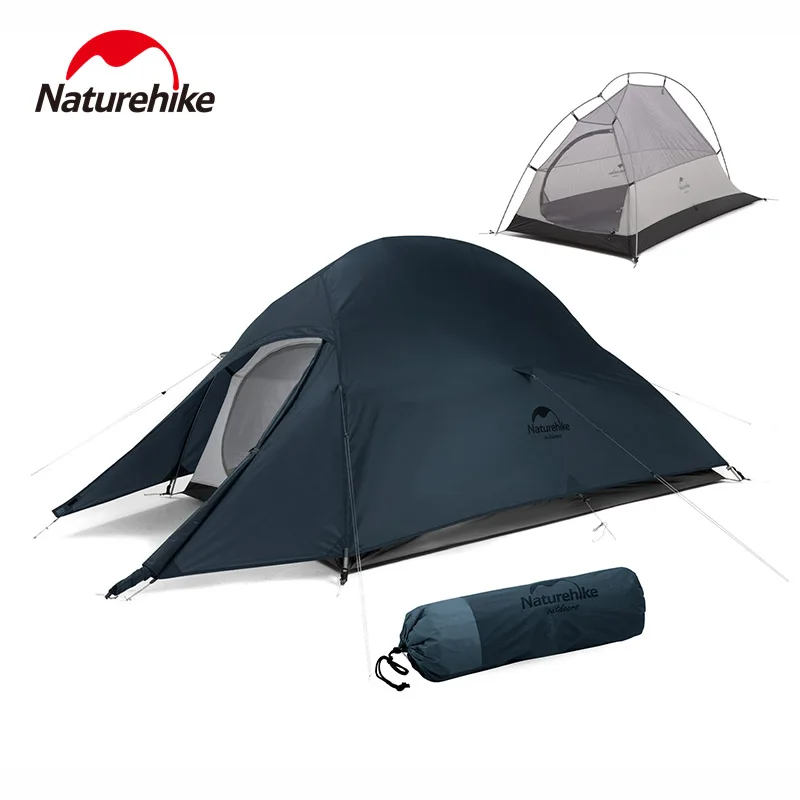 Naturehike 1 Person Tent Ultralight  Backpacking 210T/20D Nylon Waterproof Camping Tent Aluminum Pole Travel Cycling Tent