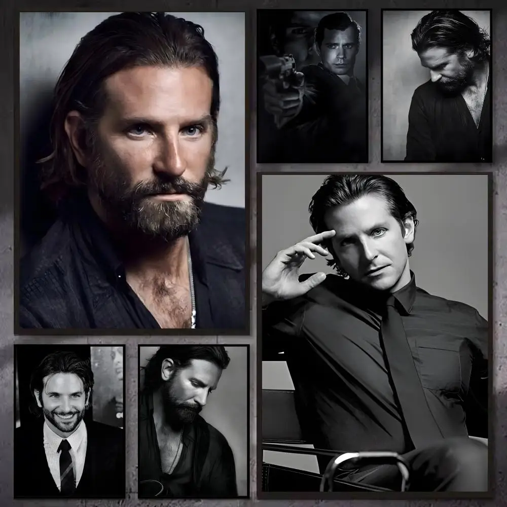 Poster Artistic Watercolor Graffiti Posters, Chic Wall Decor for Living Room, Bedroom, Office Celebrity B-Bradley Cooper