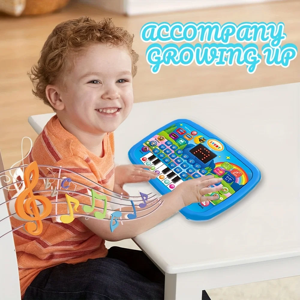 Macchina per l'apprendimento educativo multifunzionale per bambini, apprendimento dell'inglese con alfabeto, numeri, funzione musicale, giocattolo educativo