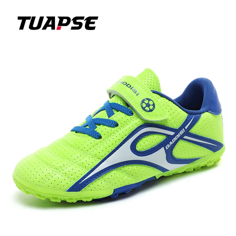 

TUAPSE Детские дышащие удобные дизайны с крючками и петлями, мягкие кроссовки, предотвращающие истирание ног, длинные шипы, верхняя верхняя футбольная обувь с запахом на газоне