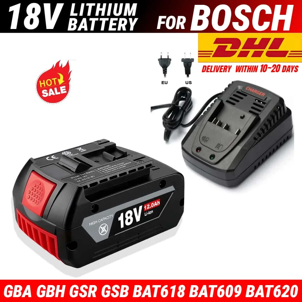 

DHL ship 18V 12.0Ah BatteryOriginal for Bosch 18V Professional power tools GBA GBH GSR GSB BAT618 BAT609 BAT620 Battery