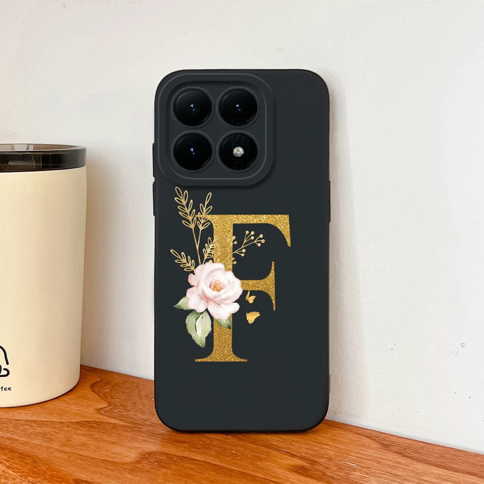 حافظة لهاتف Xiaomi 15T Pro 17 Pro Max أنيقة بحروف ذهبية ناعمة من السيليكون السائل المضاد للسقوط غطاء خلفي واقٍ لهاتف MI 15 T #4