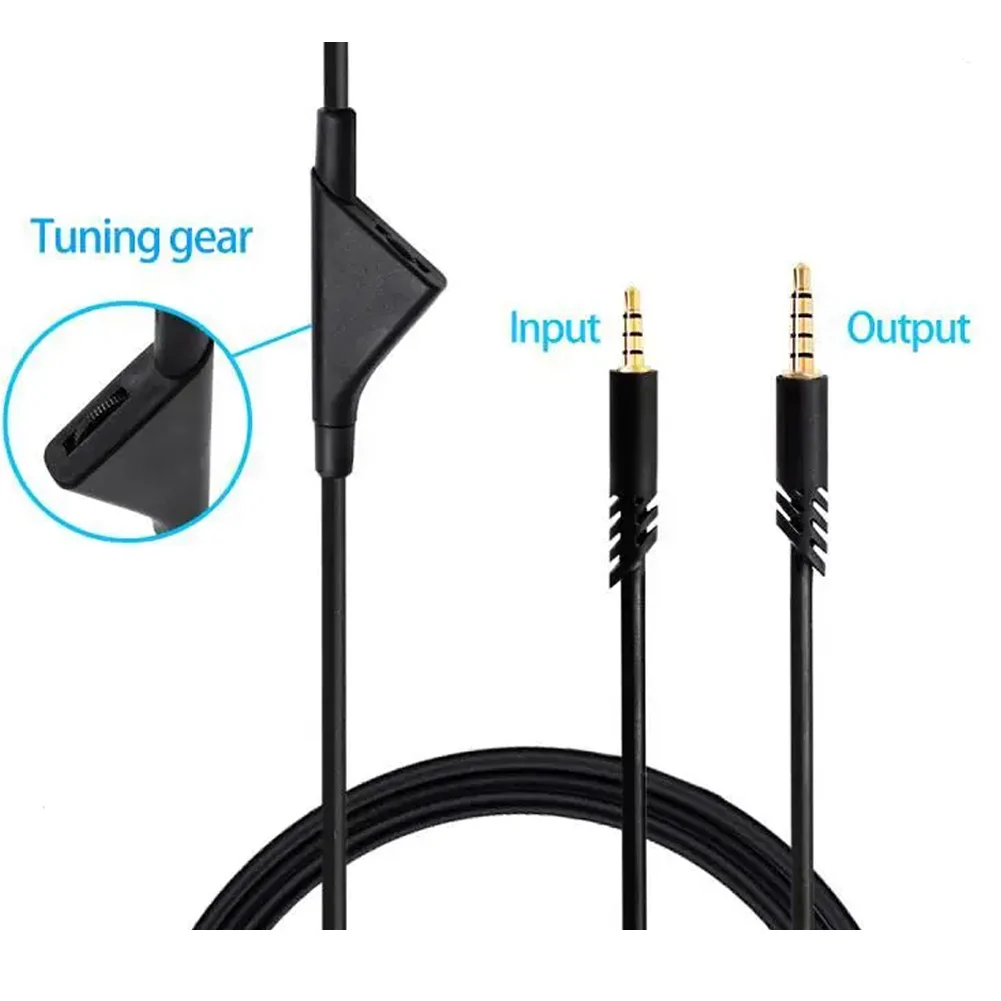 Cable auxiliar de extensión para auriculares Astro A40/A40TR, reparación de línea de música con Control de volumen