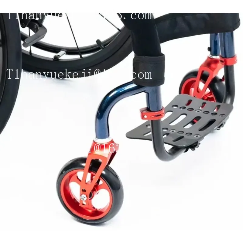 Rugged sports wheelchair front wheels 5-inch high-speed bearings aluminum alloy rubber casters