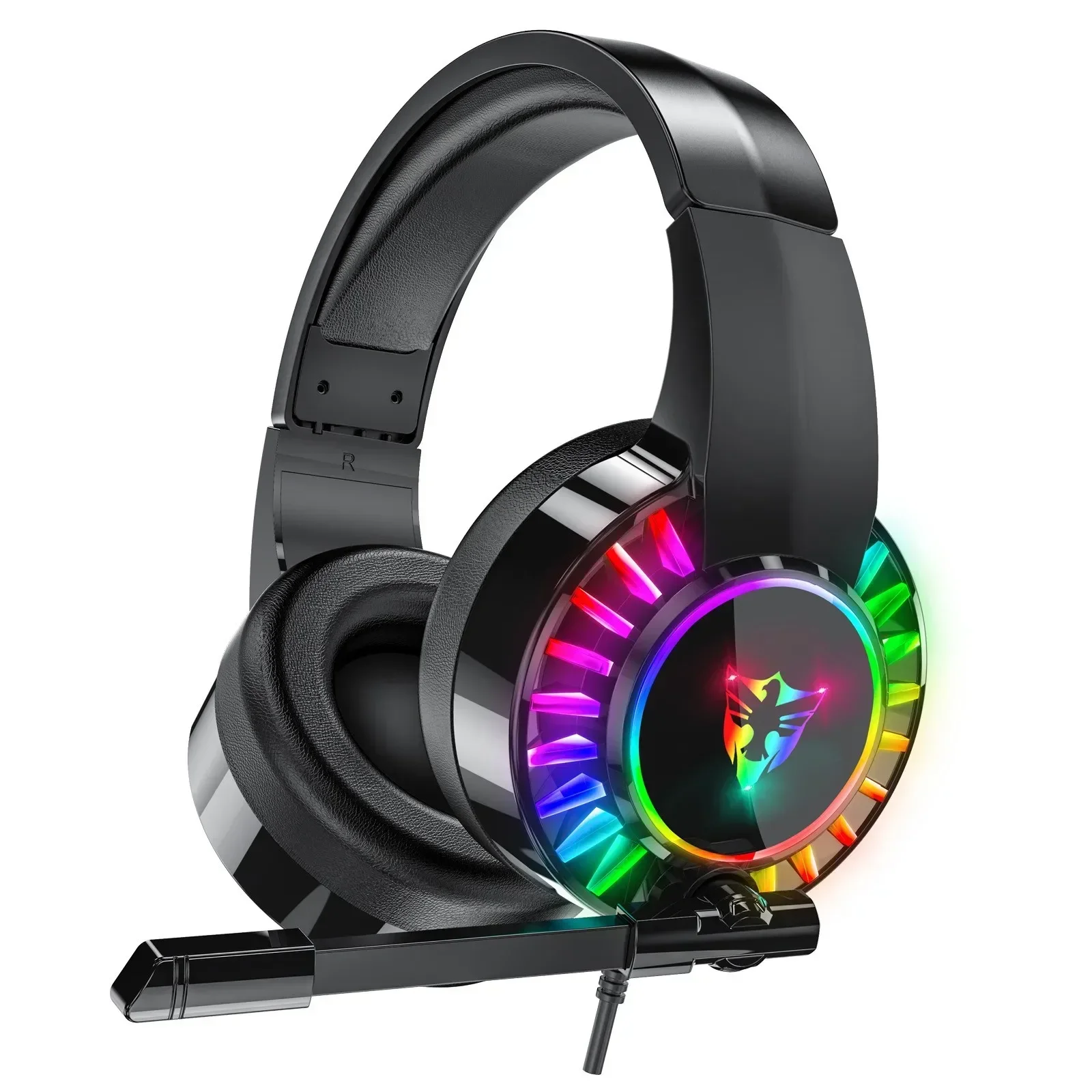 

New Mic RGB LED USB Wired Gaming Headset Surround Sound Stereo Noise Canceling Gaming Headphones with Microphone for PC Laptop