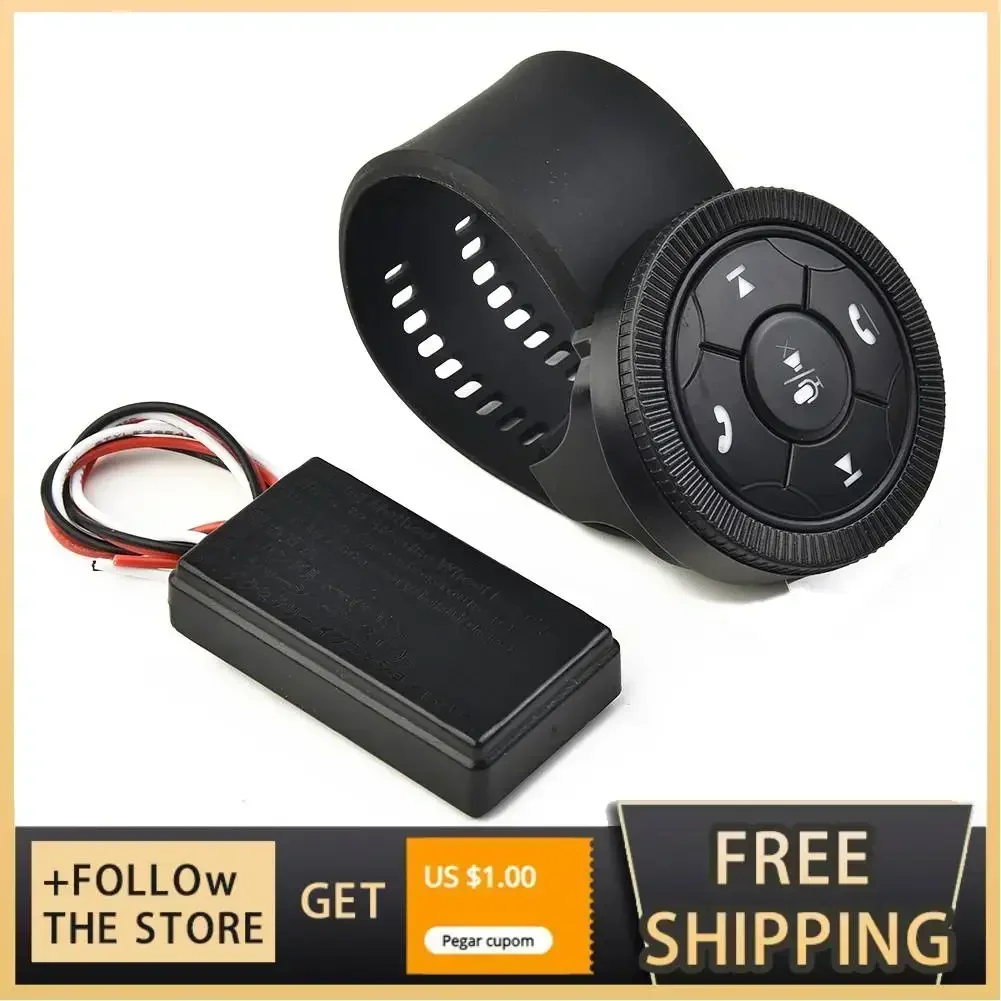 

Black Wireless Car Steering Wheel Control Button Remote Controller For Car Radio Music Player Android DVD GPS Navigation