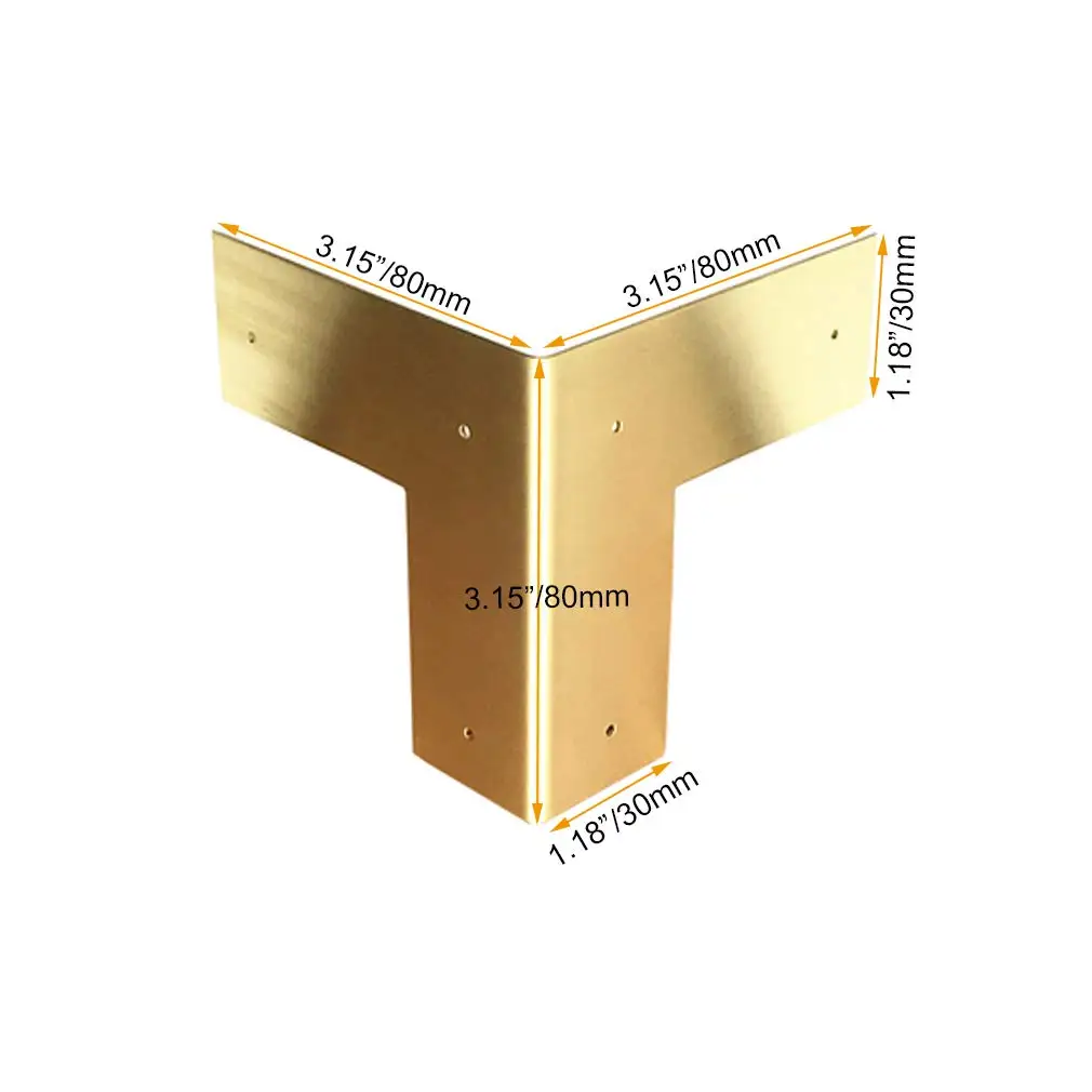 4pcs Heavy Duty Brass Corner Braces For Furniture Tables Cabinets Protection Antique Finish