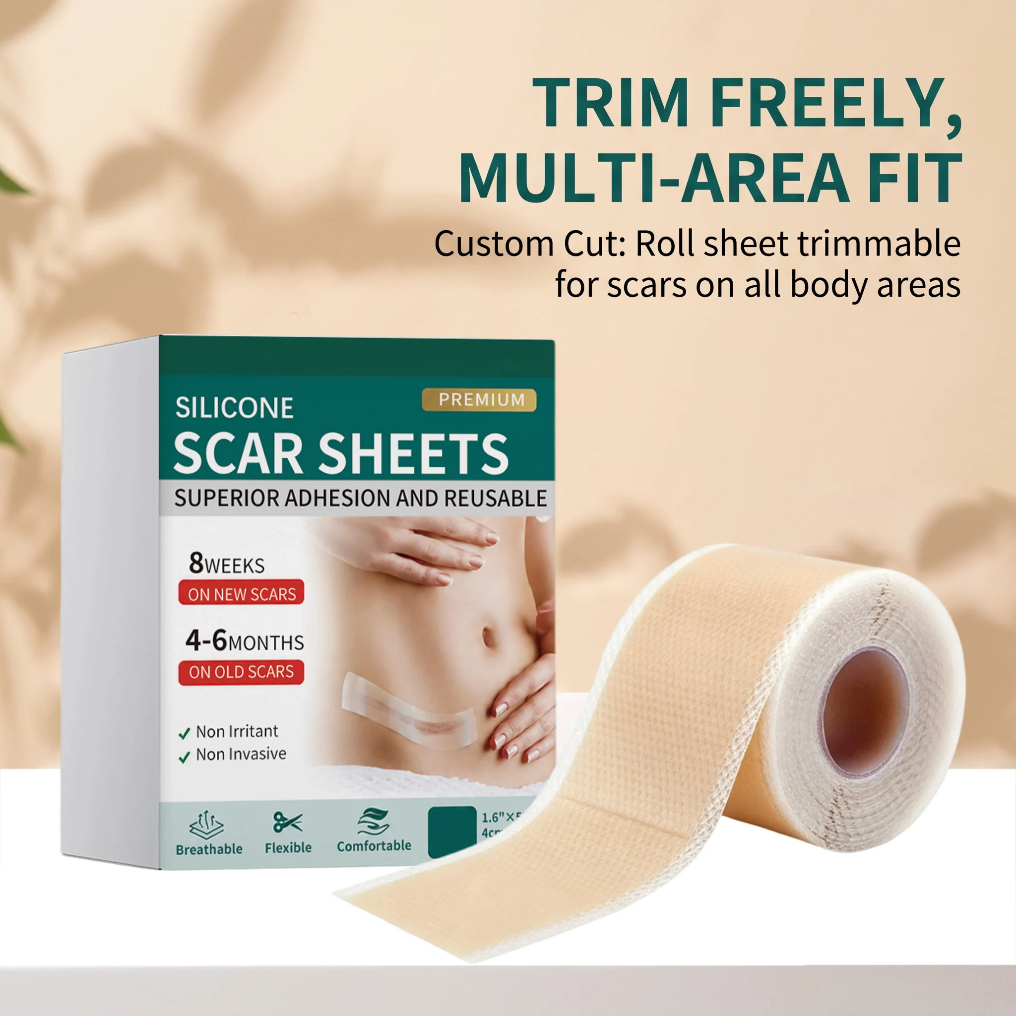 Silicone Scar Treatment Set Portable Silicone Scar Stick& Reusable Scar Sheets| Repair Old New Skin Blemishes for Body Skin Care
