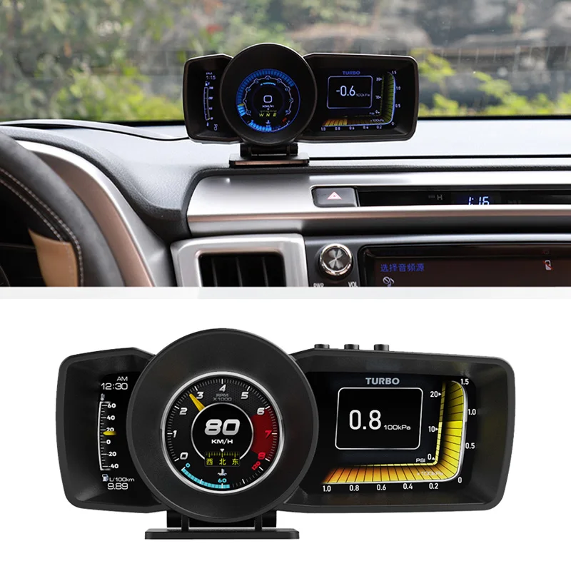 

Rhaxel HD Car HUD OBD2+GPS Multi-Function Dashboard Smart Speedometer Auto Gauge Alarm System Car Computer Meter