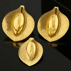 Brazil Gilding 2Pcs Calla Lily Jewelry Set Elliptical Pistil Earrings Trendy Ring Anniversary Day Party  Valentine's Day Gift