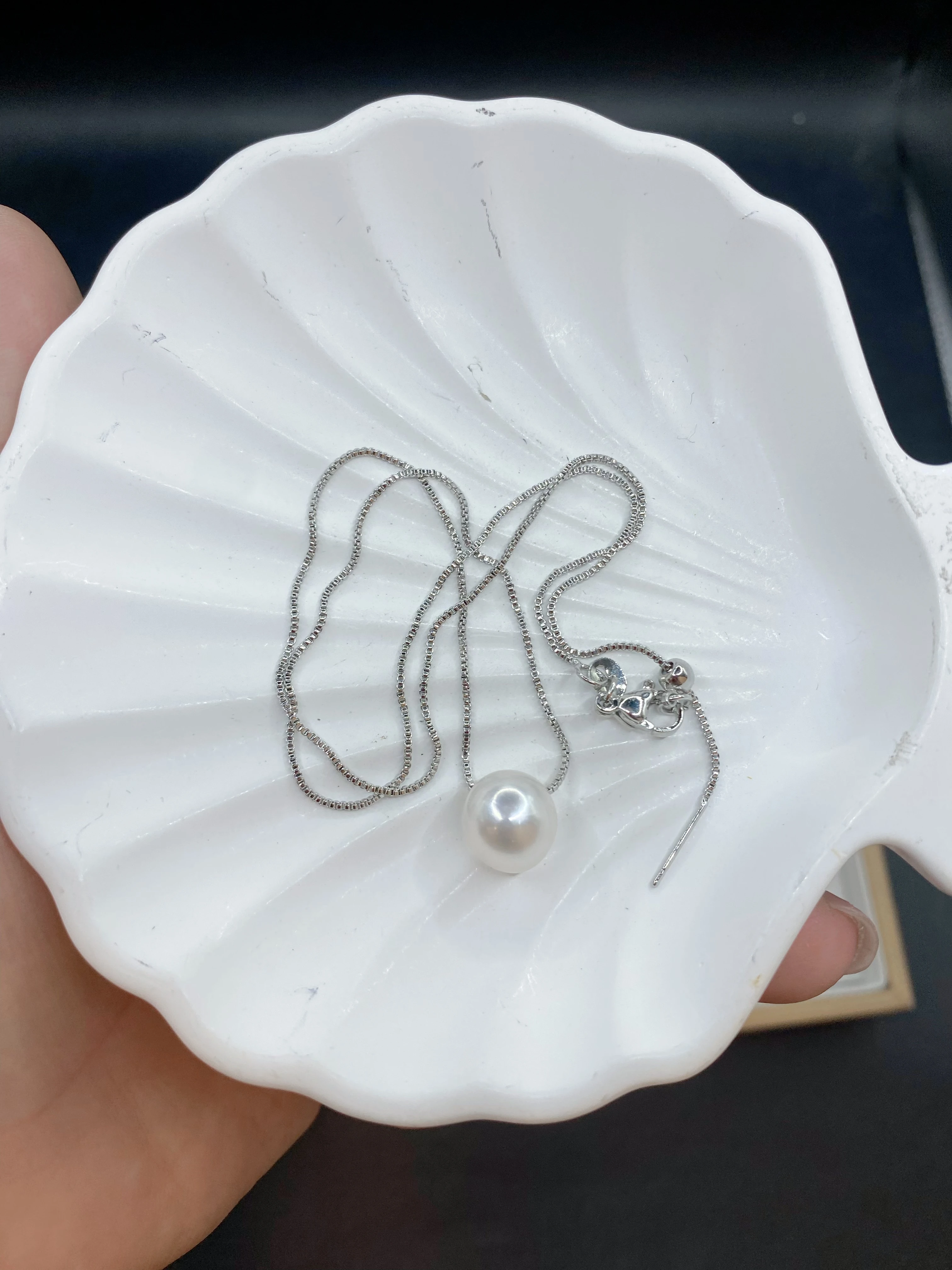 

Elegant Pearl Necklace For Women Button Pearl Pendant Chain Necklaces for Korean Style Jewelry Girls Gifts 담수진주
