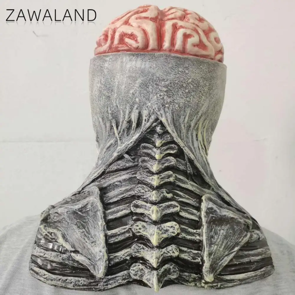 Zawaland ハロウィンホラーヘッドカバーおかしい怖い悲鳴爆発脳マスク大人のラテックススカルマスクコスプレ衣装アクセサリー