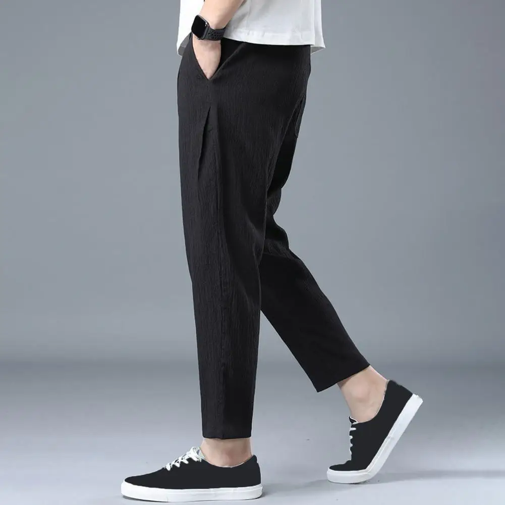 

Sweatpants Comfortable Summer Ice Silk Sweatpants Loose Wide Leg Trousers with Drawstring Waist Pockets for Jogging Sports