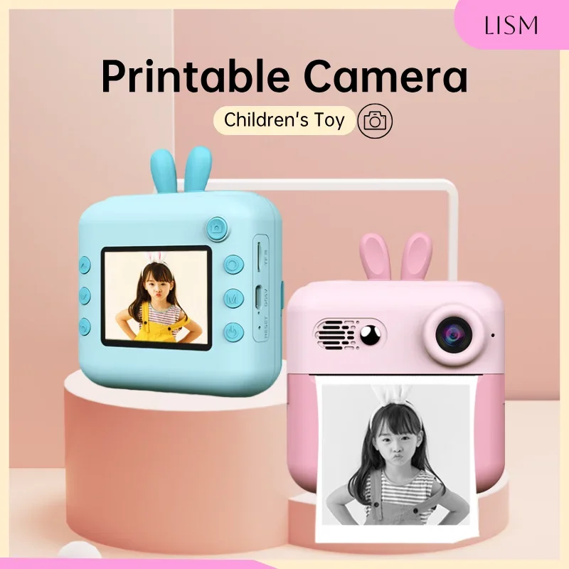 LISM Instant Print Camera Thermal Inkless Print Children Digital Cameras for Photography Video Birthday Gift Toy for Girls Boys