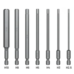 50/100mm H1.5-H10 S2 Steel Metric Hex Head Allen Wrench Drill Bit Set 1/4