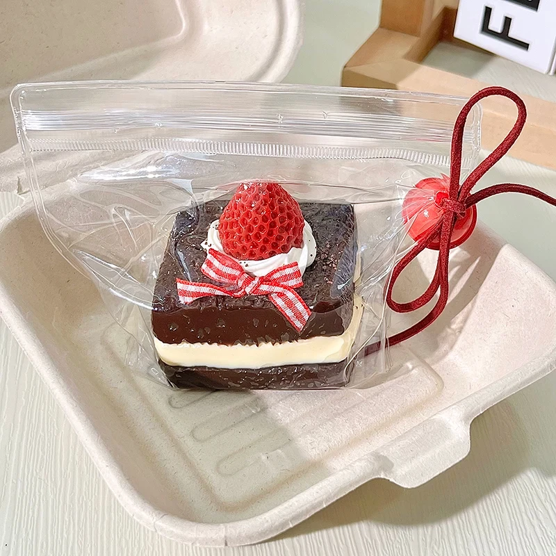 Silicoco Strawberry Cube Cake Dessert Series Stress Relief Toy Soft Silicone Slow Rebound Squishy Fruit Series #Nulala200078