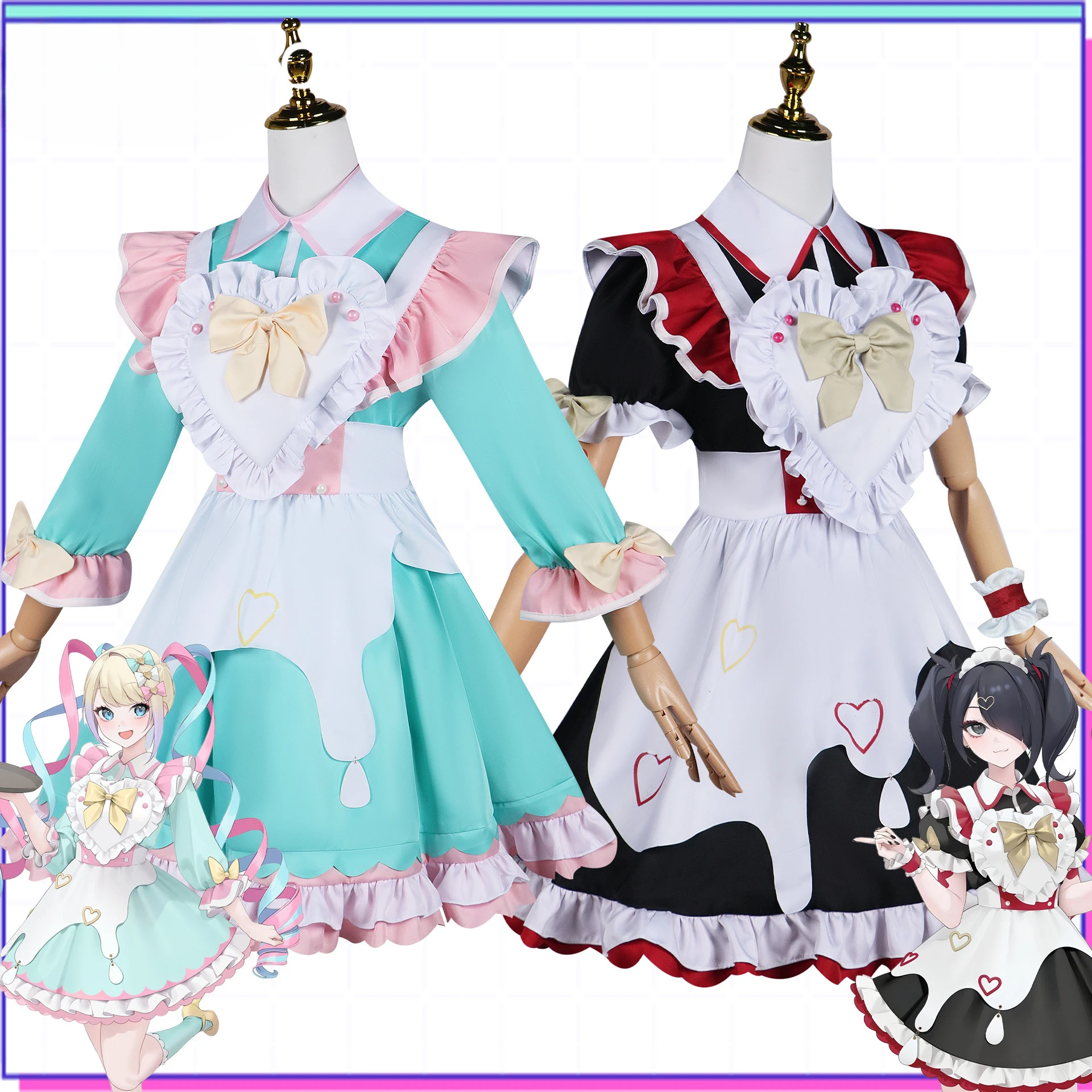 

Game Needy Streamer Overload Ame Ame-chan Maid Cosplay Costume Role Play Comic Con Dress Hallowmas Party Wigs Anime Prop