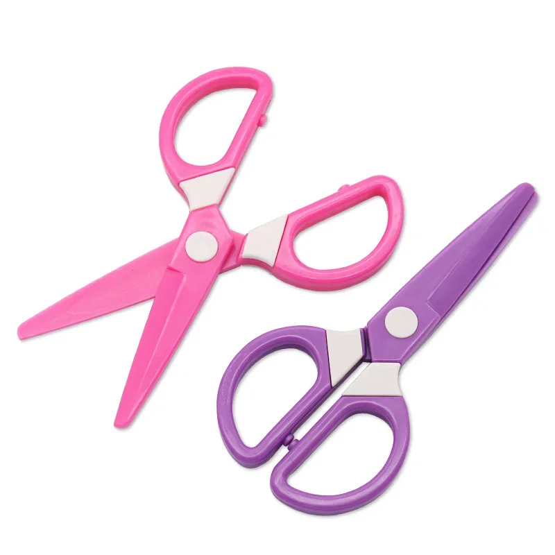 Ciseaux à tête ronde en plastique pour enfants et étudiants, sécurité des bébés, poignée confortable, bricolage, papier fait main, maison