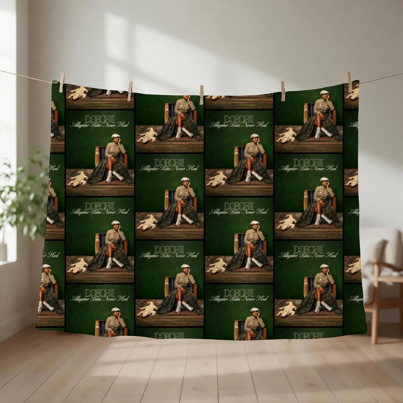 Doechii Alligator Bites Never Heal Album Throw Blanket couch cozy soft plush fuzzy picnic outdoor blanket