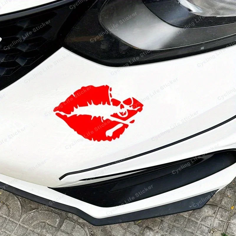 1PC Holographic Lips Pattern Graphic Sticker for Motorcycle Car Custom Decoration Fashion Enthusiast Accessory