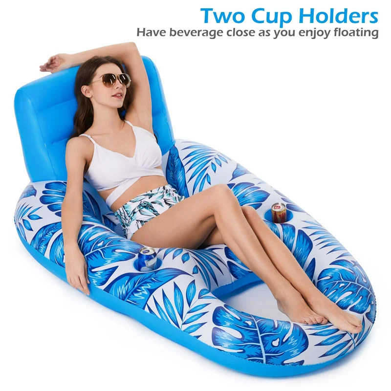 Inflatable Pool Mattress Floating Swimming Ring Outdoor Beach Water Sports Lounge Hammock Toys Portable Folding Pool Float Chair