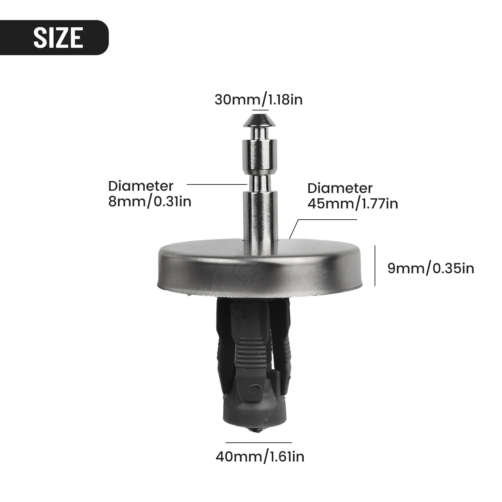 2PCS 45mm Accessories Toilet Seat Hinge Top Close Hinge Pair Parts Replacement Soft Release Quick Stainless Steel view 5