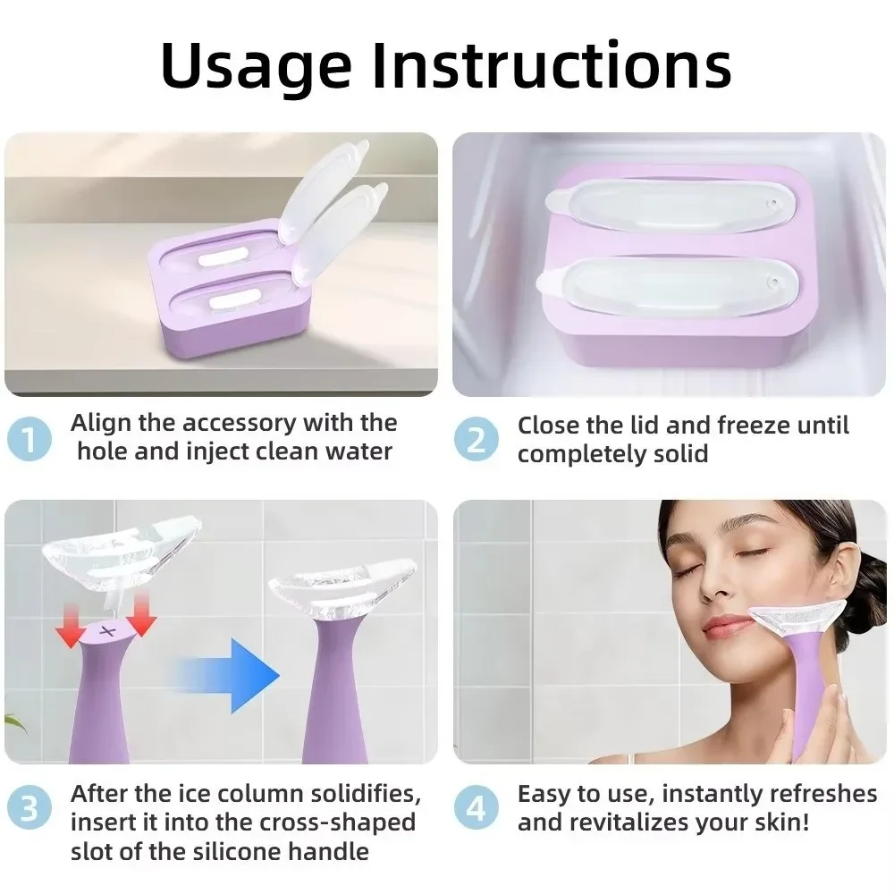 1pcs Home-use ice compress beauty device, facial de-puffing cold compress device, skincare import mini ice hammer