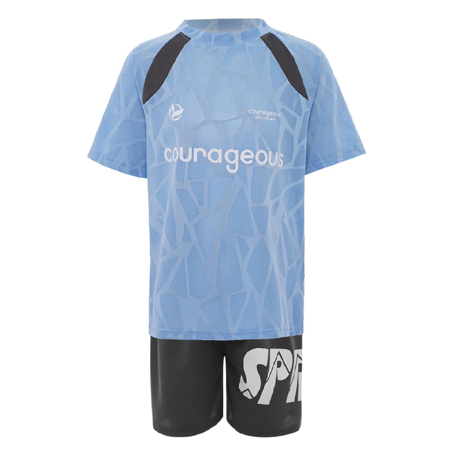 Teen Boys Quick-Drying Mesh Sports Suit Basketball Outfit Short Sleeve T-shirt with Shorts for Cycling Running Exercise Workout