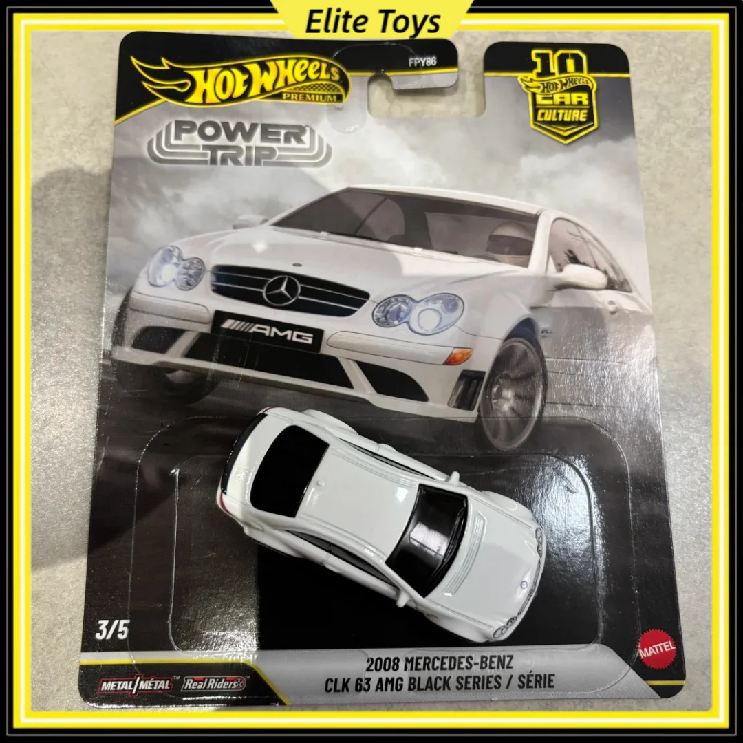 

Коллекционная металлическая модель автомобиля Hot Wheels Premium Power Trip 2008 MERCEDES-BENZ CLK 63AMG BLACK, масштаб 1:64, серия Car Culture