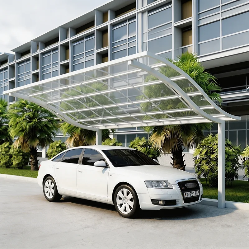 Custom Wrap Around Aluminum Alloy Carport Outdoor Parking Shelter Home Villa Courtyard Factory Heavy Duty Car Shed Detachable
