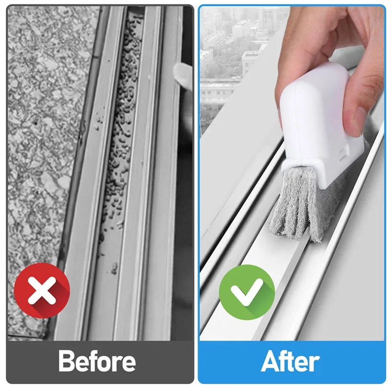 SEWS-Window Track Cleaner Set, Window Groove Cleaning Brush Tools, Window Track Cleaning Tools,For Kitchen, Bathroom