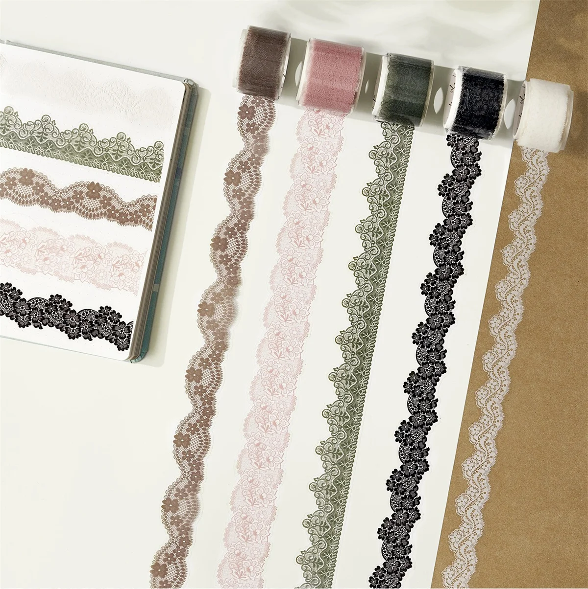 Vintage Colorful Lace Washi Tape Planner DIY Card Making Scrapbooking Plan Decorative Sticker view 2