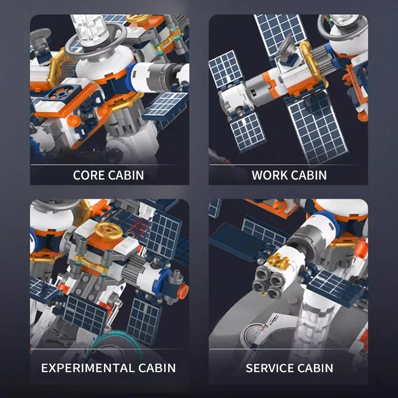 創造的な STEM 宇宙ステーション 透明な地球 組み立てブロック DIY 組み立て教育玩具 子供の誕生日プレゼント