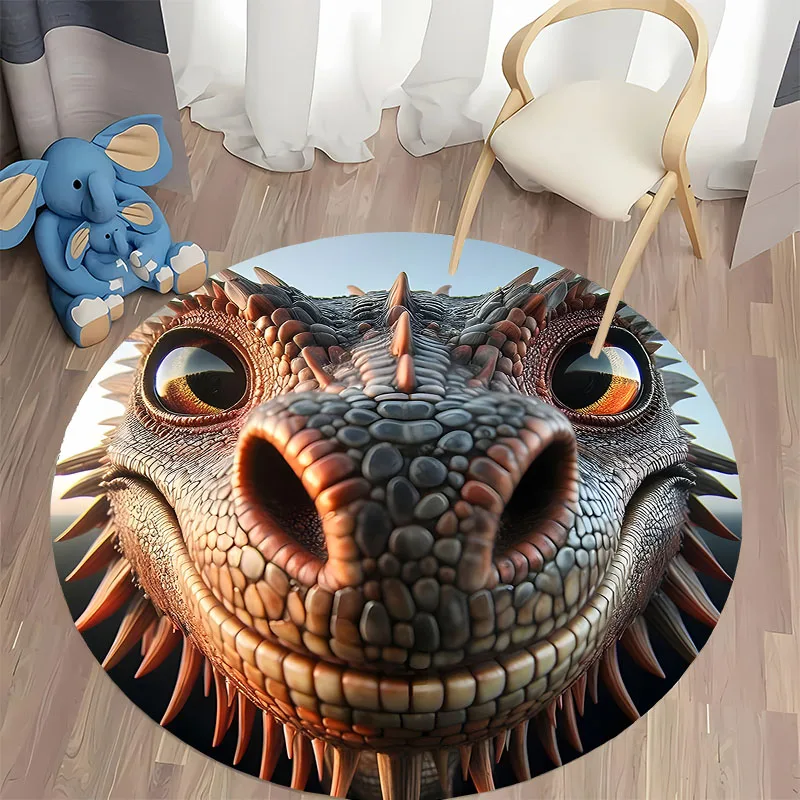 Free shipping! "Whimsical Dragon Print Round Rug for Kids' Rooms" round carpet for home sofa bedroom, gift