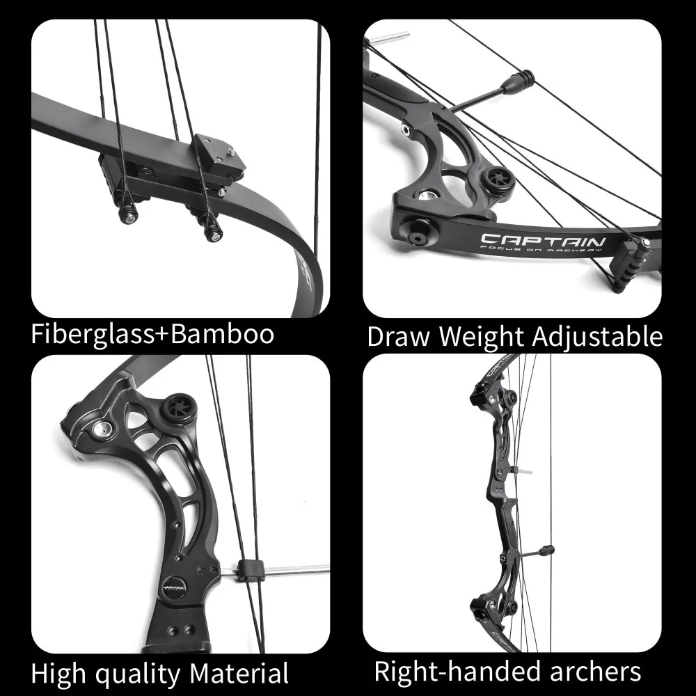 Compound Bow Set 40-55lbs Adjust 320FPS Archery Carbon Fishing Sports Field Gift Hunting Adult Outdoor Training Beginner Sports